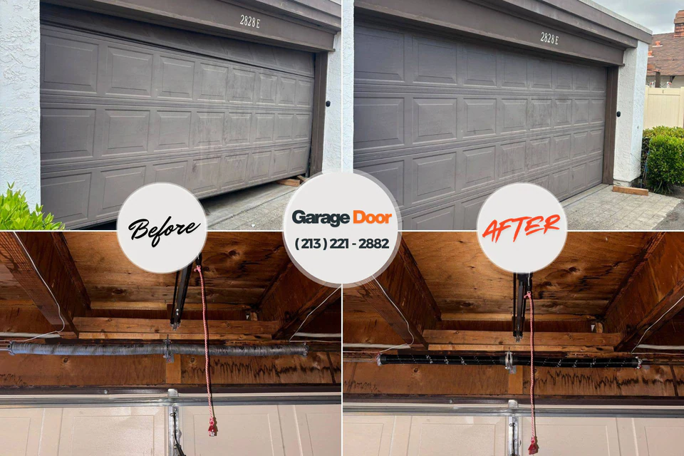 Before and after: garage door opener repair Ridge Wood Heights, FL